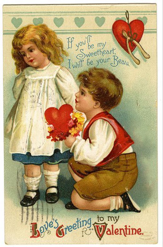 Valentine's card - boy on one knee