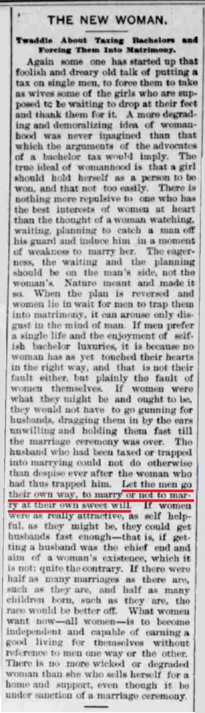 Let men go their own way - MGTOW 1897 The Copper country evening news., October 09, 1897, Image 2