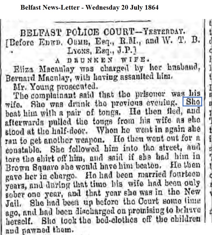 1864 Belfast News-Letter - Wednesday 20 July 1864