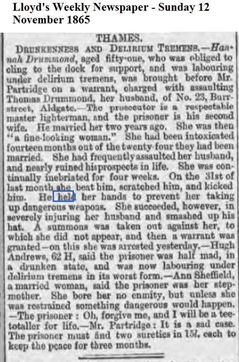 1865 Lloyd's Weekly Newspaper - Sunday 12 November 1865