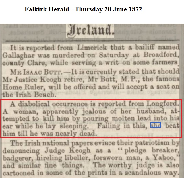 1872 Falkirk Herald - Thursday 20 June 1872