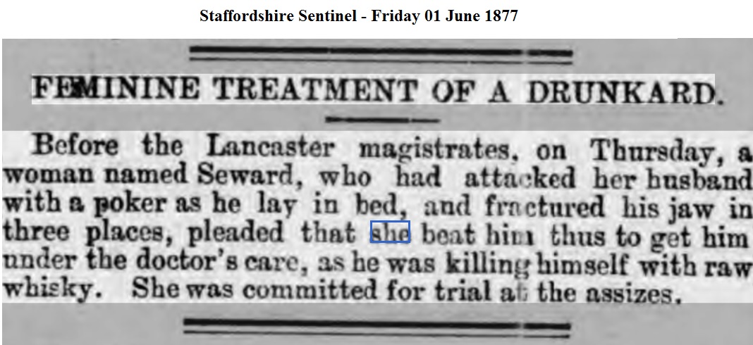 1877 Staffordshire Sentinel - Friday 01 June 1877